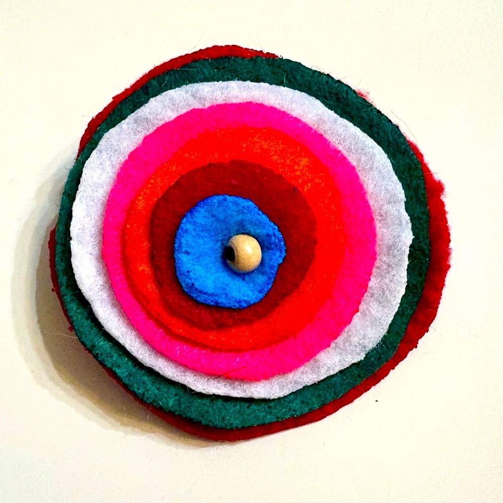 Colorful Layered Felt Bag Charm Purse Charm Lapel Art